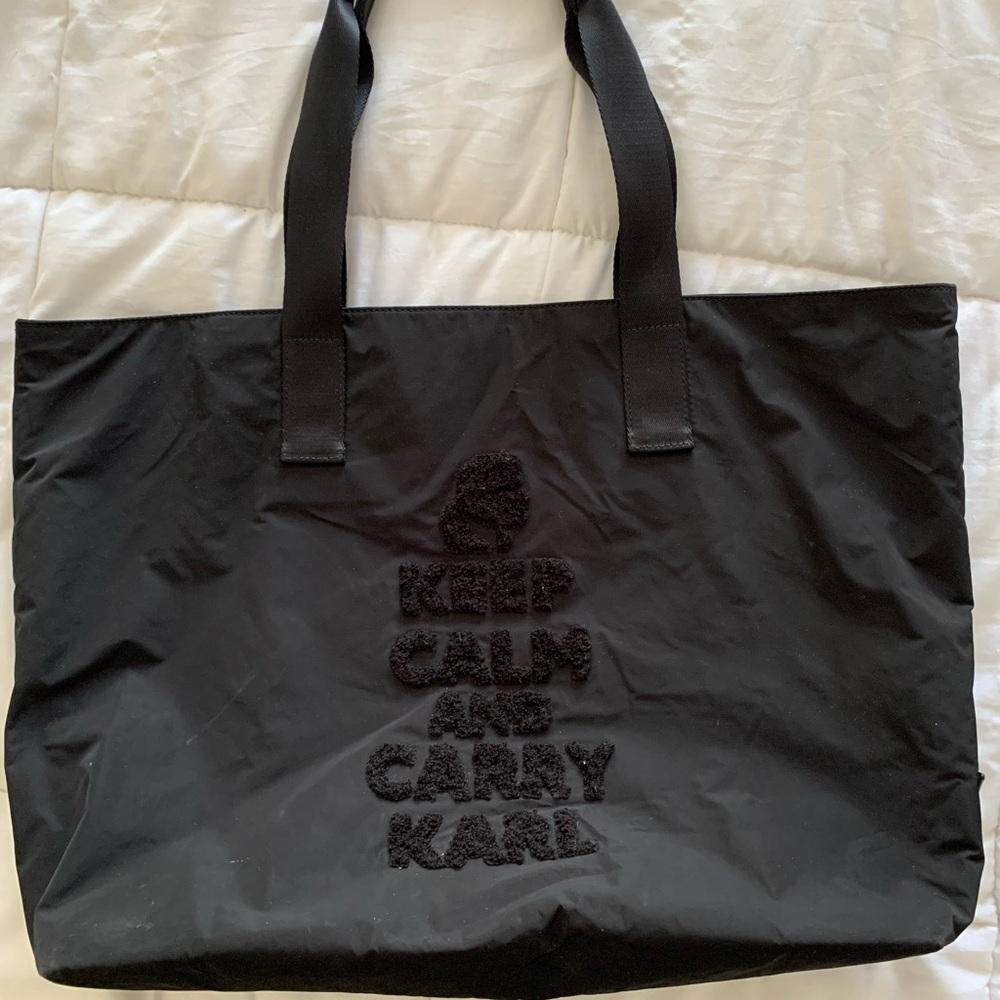 Karl Lagerfeld Keep Calm and carry Karl Nylon large tote bag